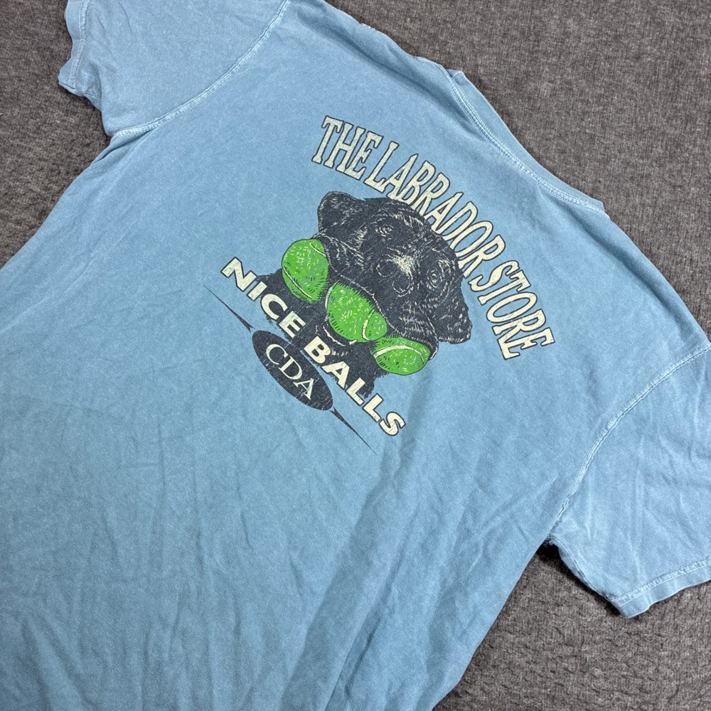 Comfort Colors T-Shirt Mens Large Blue The Labrador Store Nice Balls CDA Dog